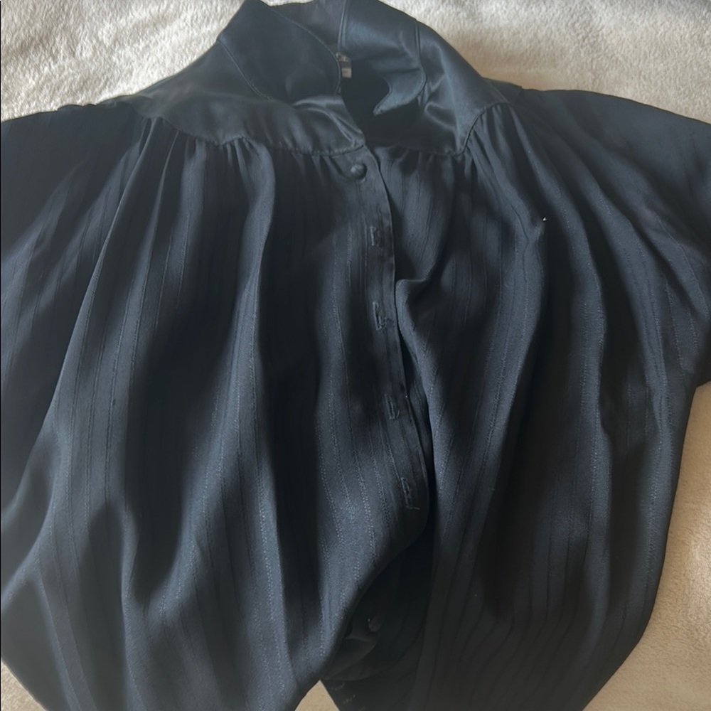 Elegant Black Button-Up Blouse